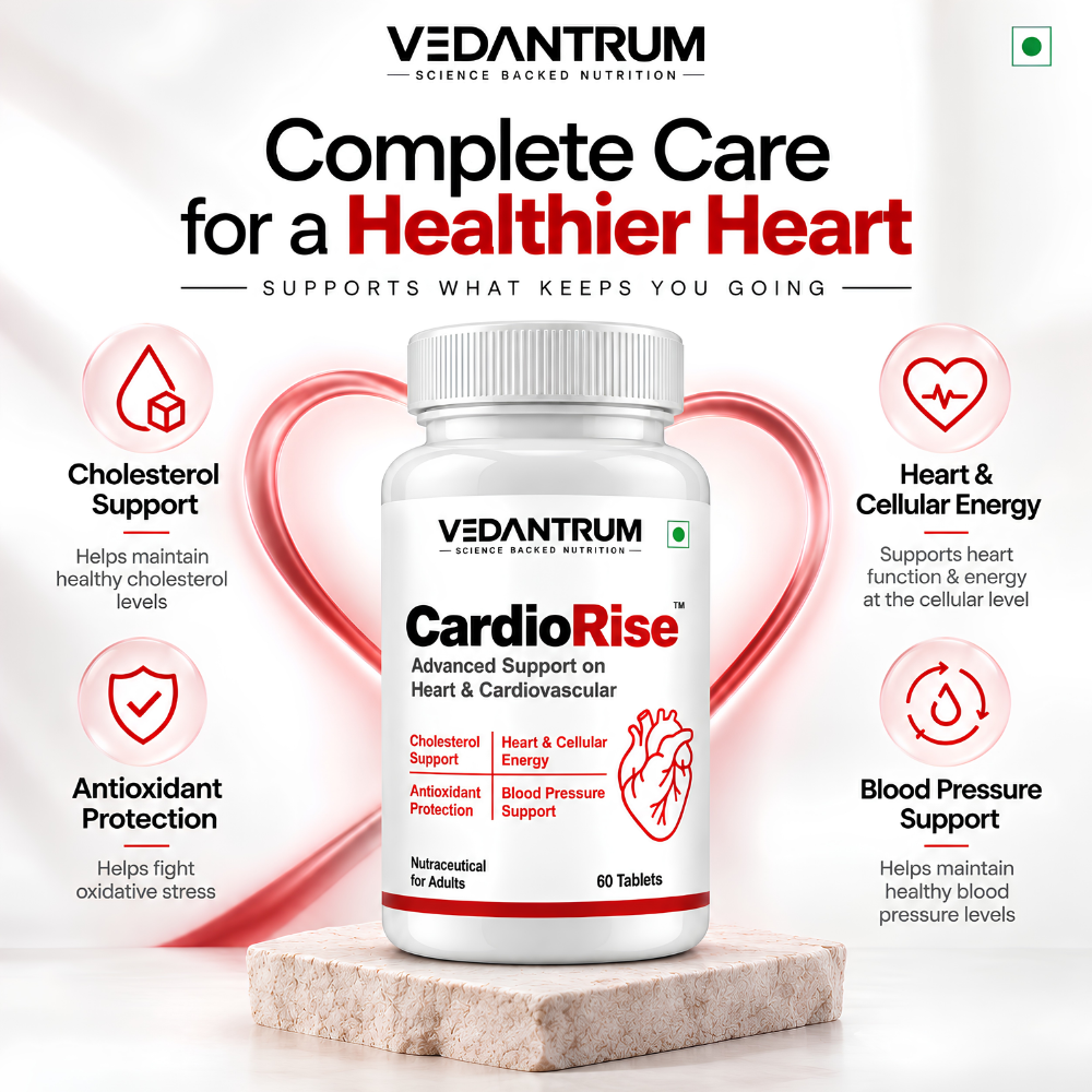 CardioRise | Citrus Bergamot, CoQ10 & Aged Garlic | Daily Heart Health & Cardiovascular Wellness Supplement | Vedantrum