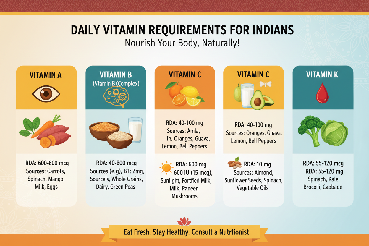 Daily Vitamin Requirements for Indians: Complete Guide