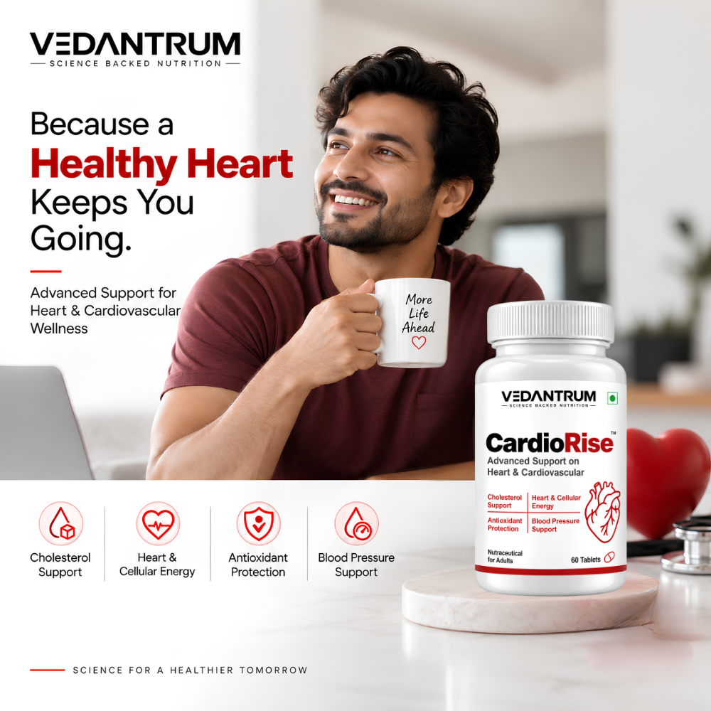 CardioRise | Citrus Bergamot, CoQ10 & Aged Garlic | Daily Heart Health & Cardiovascular Wellness Supplement | Vedantrum
