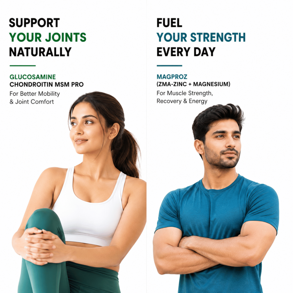 Combo MagProz Magnesium Glycinate ZMA Formula with Zinc + Glucosamine Chondroitin MSM Pro