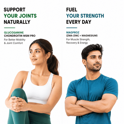 Combo MagProz Magnesium Glycinate ZMA Formula with Zinc + Glucosamine Chondroitin MSM Pro