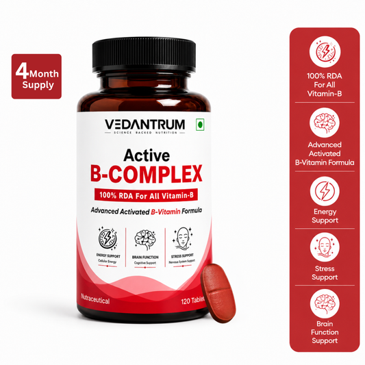 Methylated B-Complex Vitamins B1-B12 | Energy, Stress & Brain Support Supplement | Vedantrum