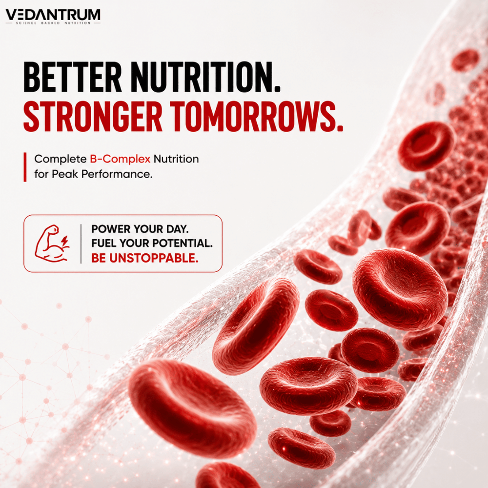 Methylated B-Complex Vitamins B1-B12 | Energy, Stress & Brain Support Supplement | Vedantrum