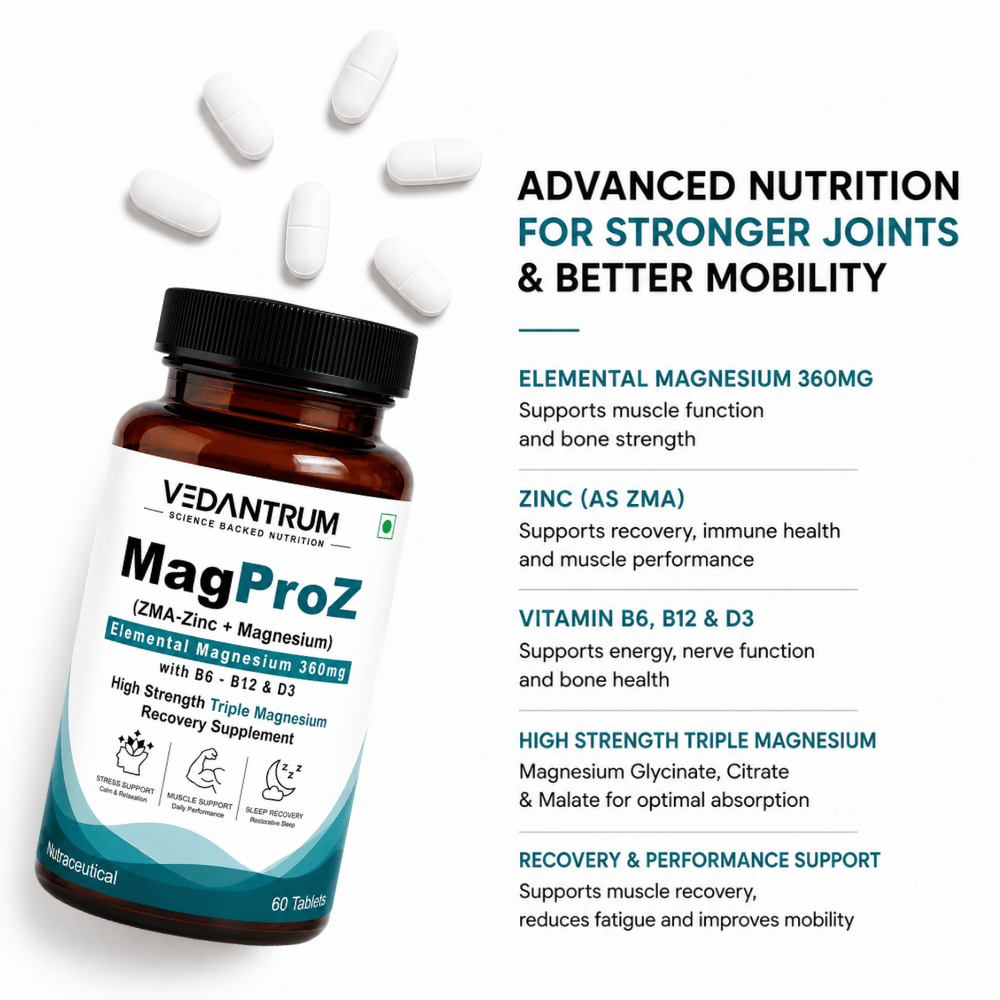 Combo MagProz Magnesium Glycinate ZMA Formula with Zinc + Glucosamine Chondroitin MSM Pro