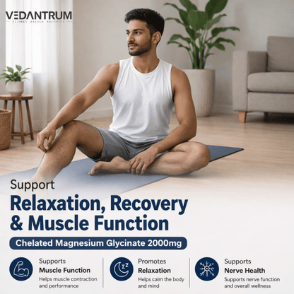 Magnesium Glycinate 2000mg | High Absorption Chelated Formula | Sleep & Muscle Support | Vedantrum