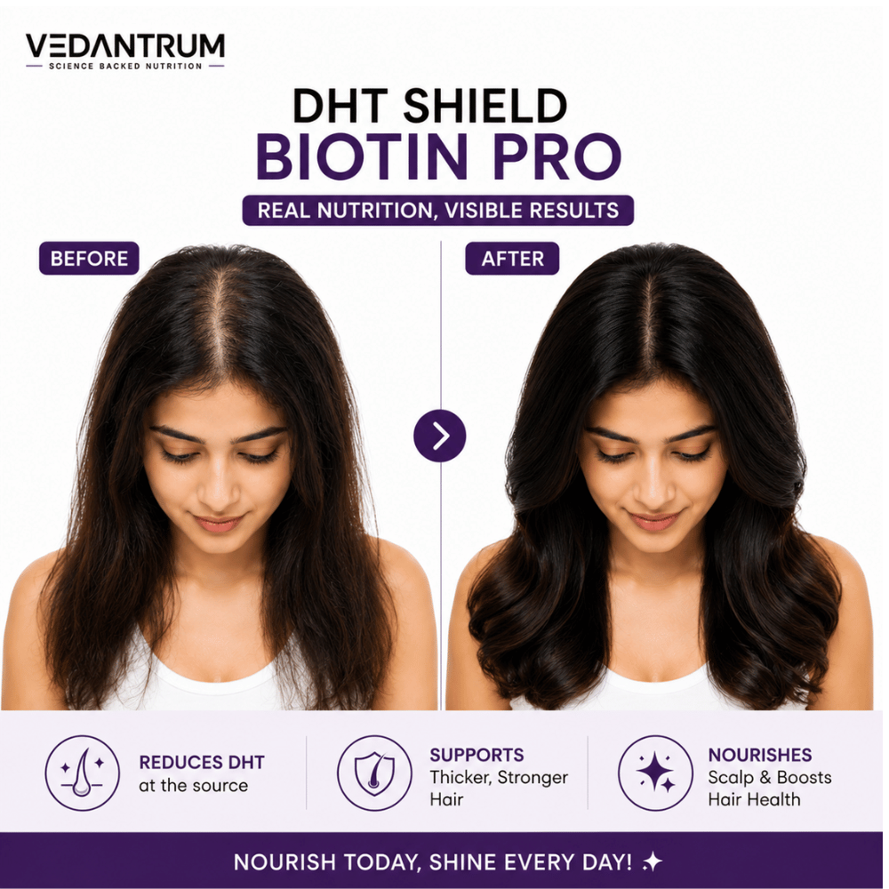 Biotin with DHT Blocker | Hair Growth & Hair Fall Control Supplement | DHT Shield Biotin Pro