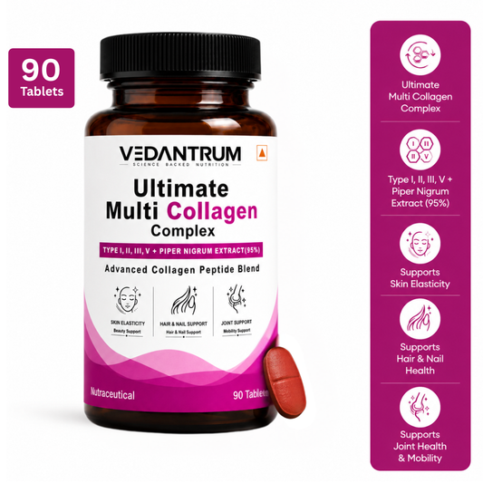 Vedantrum Ultimate Multi Collagen Complex | Glow, Joint Comfort & Hair Strength