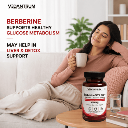 Berberine 98% with Milk Thistle | Blood Sugar, Gut Health & Metabolic Support | Vedantrum