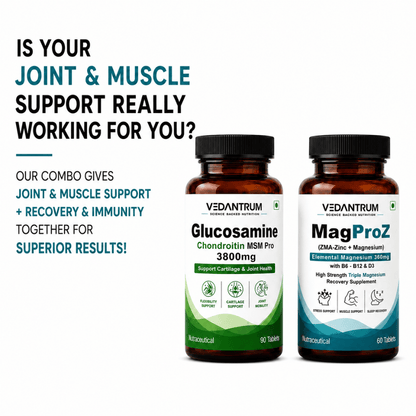 Combo MagProz Magnesium Glycinate ZMA Formula with Zinc + Glucosamine Chondroitin MSM Pro