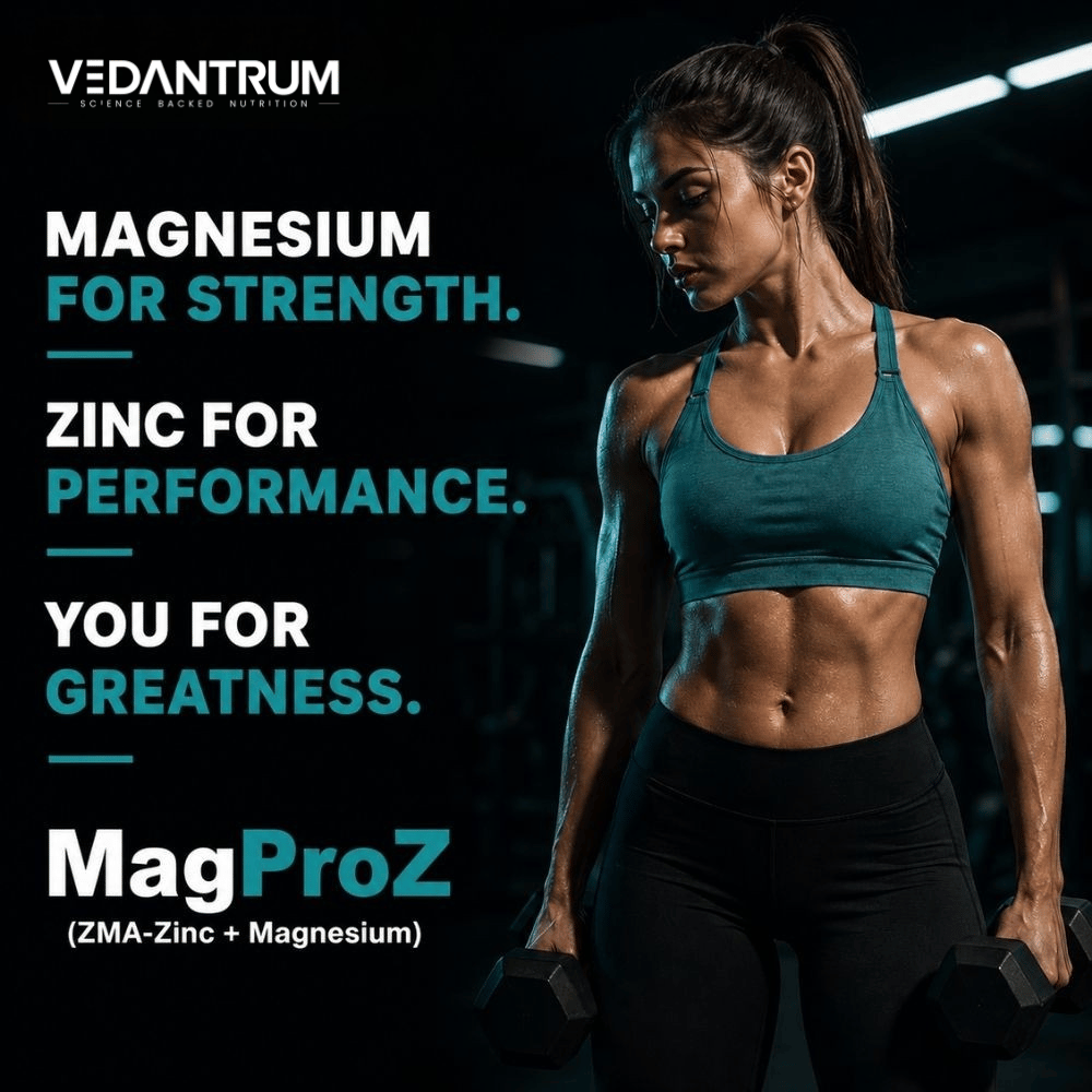 Magnesium Glycinate ZMA Formula with Zinc, B6, B12 & D3 | Sleep & Recovery Support | Vedantrum MagProZ