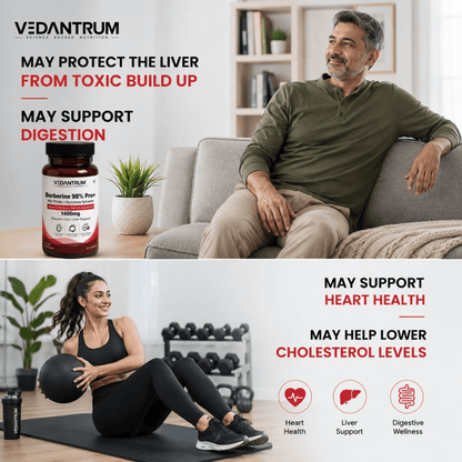 Berberine 98% with Milk Thistle | Blood Sugar, Gut Health & Metabolic Support | Vedantrum