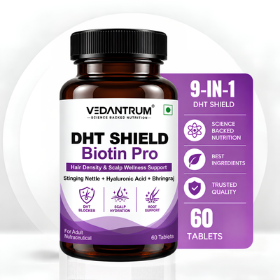 Biotin with DHT Blocker | Hair Growth & Hair Fall Control Supplement | DHT Shield Biotin Pro