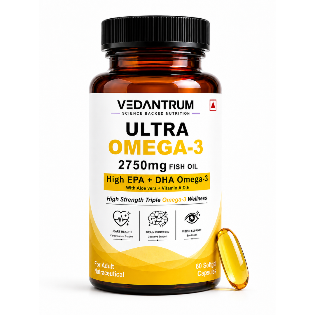 Vedantrum Ultra Omega-3 Fish Oil 2750mg | Heart & Brain Support