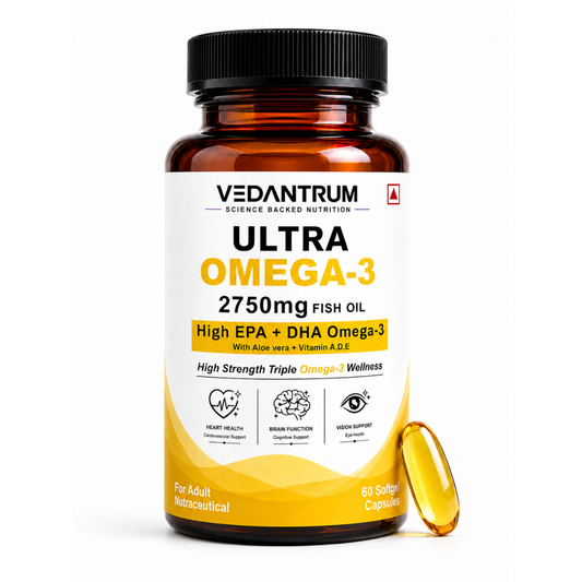 Vedantrum Ultra Omega-3 Fish Oil 2750mg | Heart & Brain Support