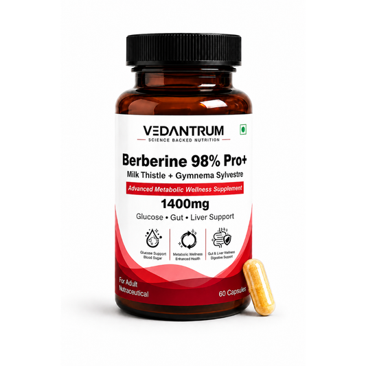 Berberine 98% with Milk Thistle | Blood Sugar, Gut Health & Metabolic Support | Vedantrum