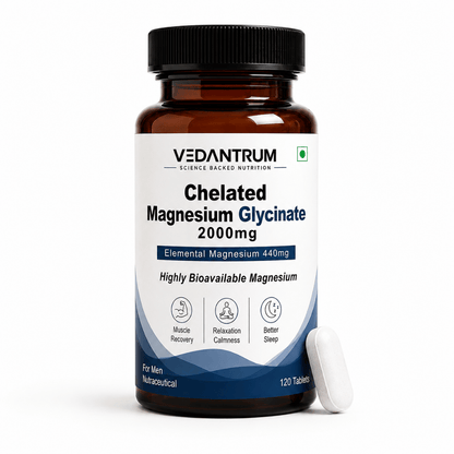 Magnesium Glycinate 2000mg | High Absorption Chelated Formula | Sleep & Muscle Support | Vedantrum
