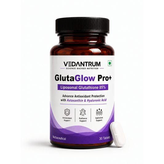 Liposomal Glutathione 85% 500mg | Skin Brightening & Whitening Support Supplement | Vedantrum GlutaGlow Pro+