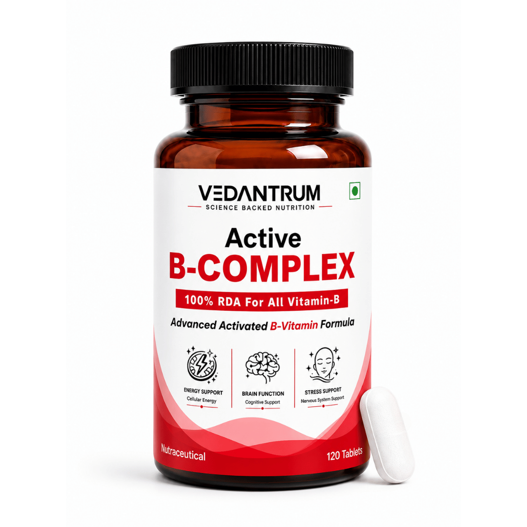 Methylated B-Complex Vitamins B1-B12 | Energy, Stress & Brain Support Supplement | Vedantrum