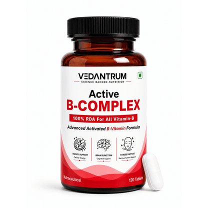 Methylated B-Complex Vitamins B1-B12 | Energy, Stress & Brain Support Supplement | Vedantrum