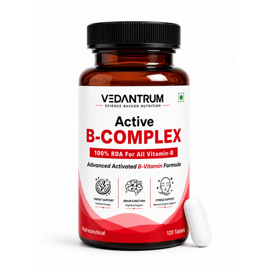 Methylated B-Complex Vitamins B1-B12 | Energy, Stress & Brain Support Supplement | Vedantrum