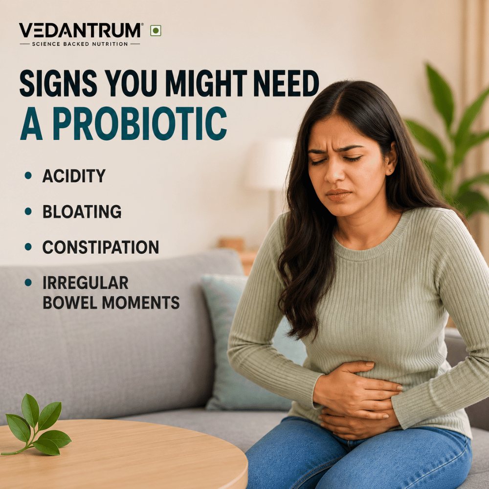 Prebiotics + Probiotics 50 Billion CFU | Gut Health, Immunity & Digestive Support | Vedantrum