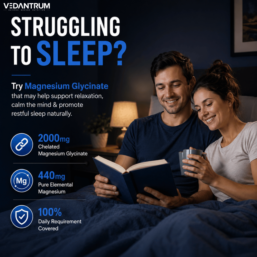 Magnesium Glycinate 2000mg | High Absorption Chelated Formula | Sleep & Muscle Support | Vedantrum